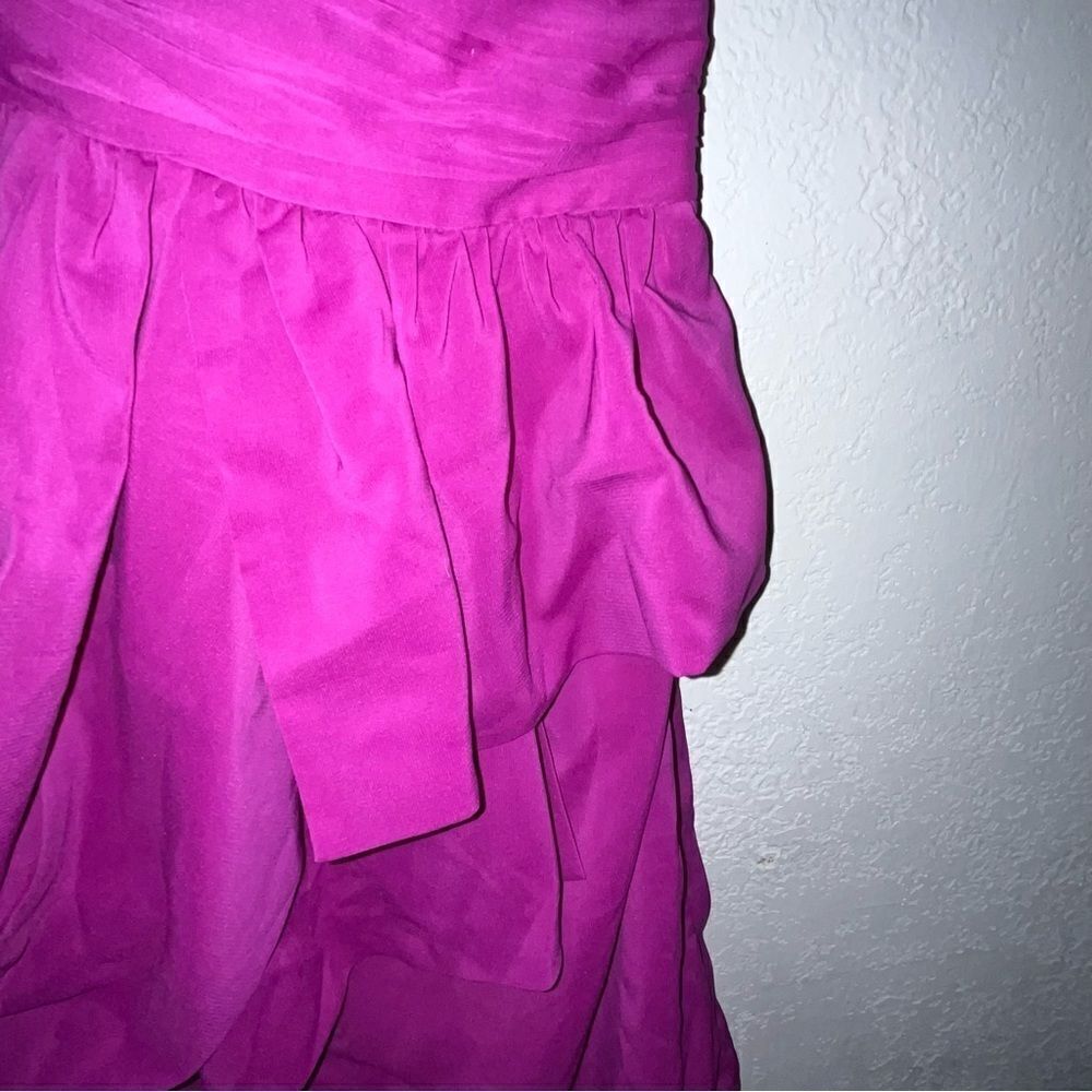 Point Magenta One Shoulder Cocktail Dress - Picture 6 of 9